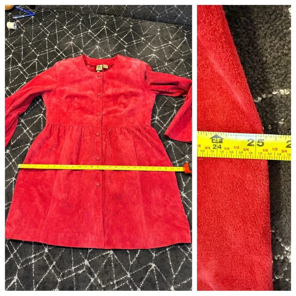 Suede! DGH Diane Goes Hollywood Coat/Dress Red Suede